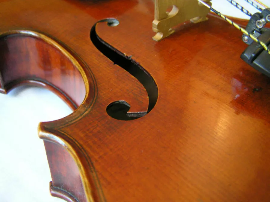 A photograph of a violin