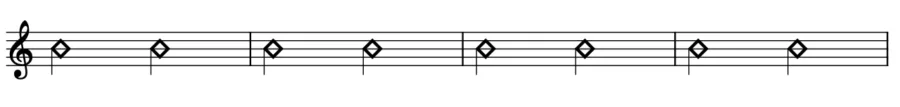 Notation of a 2-feel rhythm.