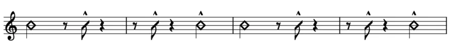 Half note comping rhythms with chord stabs