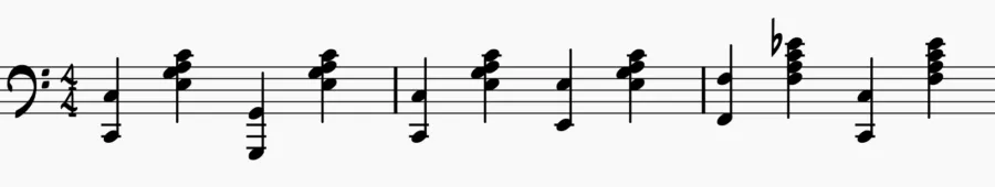 Leading tones in bass line