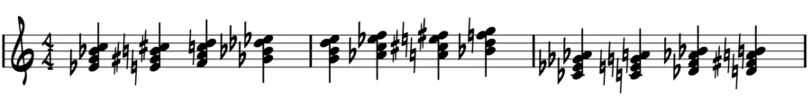 First inversion minor 7 chords