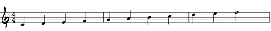 A major scale continuing up to the natural 11