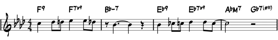 Tritone substitution with sharp-11 from Lullaby of Birdland