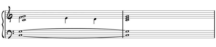 A cliche example of sus-4 chords from classical music